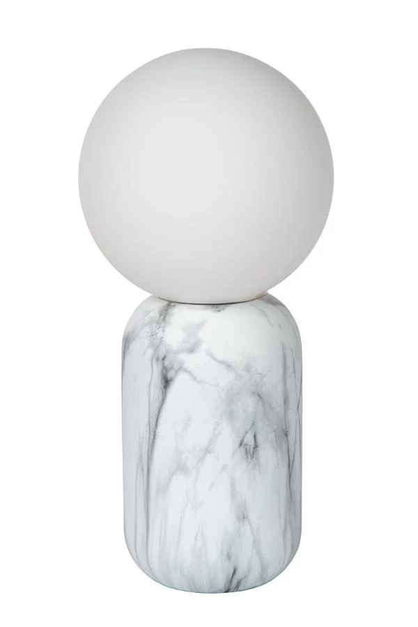 Lucide MARBOL - Lámpara de mesa - Ø 15 cm - 1xE27 - Blanco - UIT